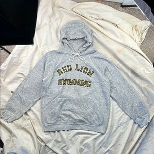 True Vintage Gray “Red Lion Swimming” Hoodie Sweatshirt, Made in USA